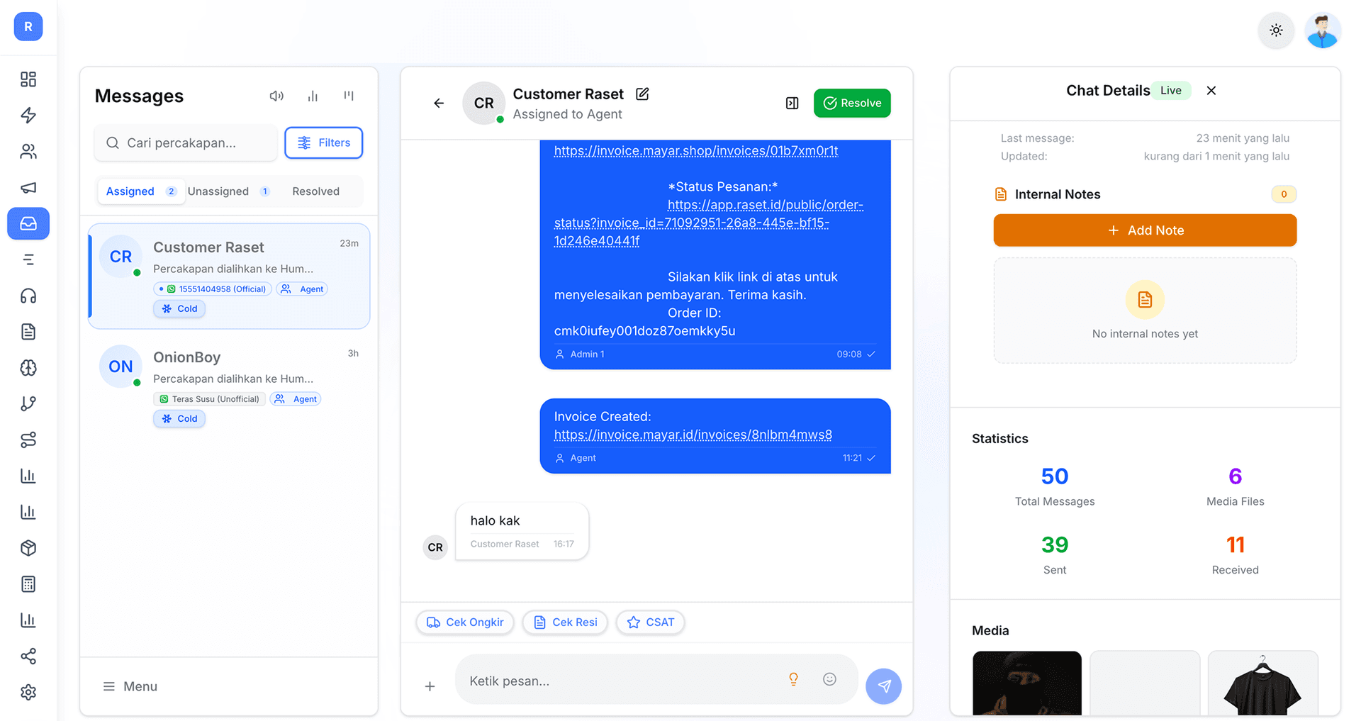 WhatsApp Inbox Dashboard